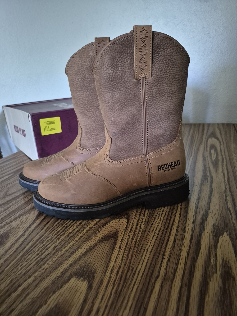 RedHead Men's Brown Western Work Boots - Brown